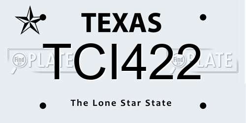 TCI422 Texas License Plate
