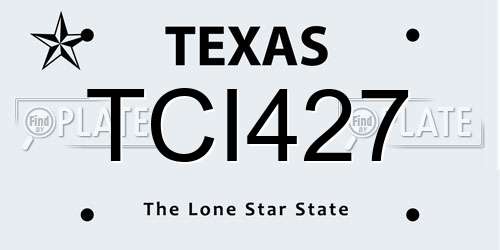 TCI427 Texas License Plate