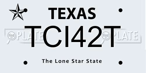 TCI42T Texas License Plate