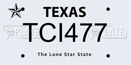 TCI477 Texas License Plate