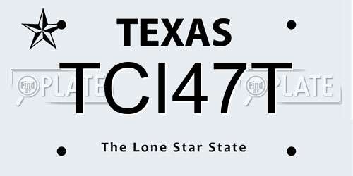 TCI47T Texas License Plate