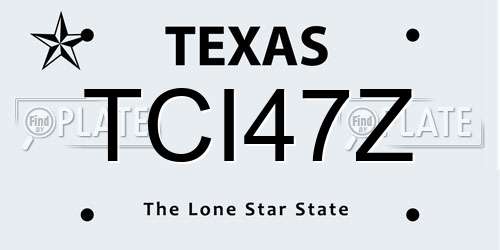 TCI47Z Texas License Plate