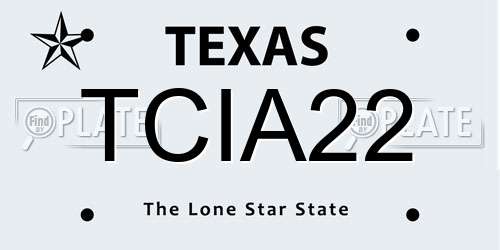 TCIA22 Texas License Plate