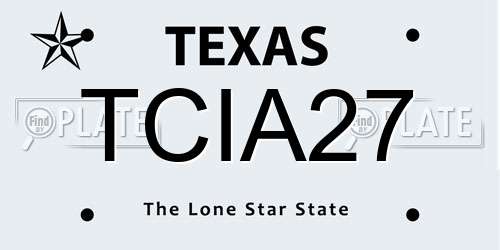 TCIA27 Texas License Plate
