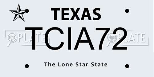 TCIA72 Texas License Plate