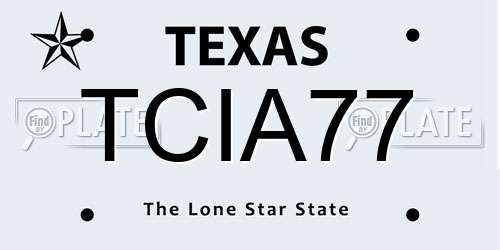 TCIA77 Texas License Plate