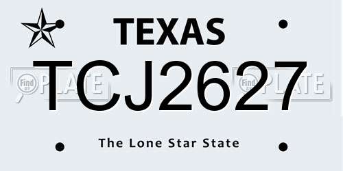 TCJ2627 Texas License Plate
