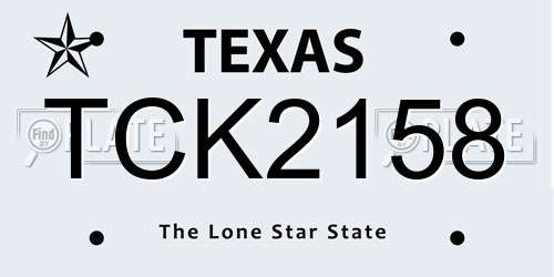 TCK2158 Texas License Plate