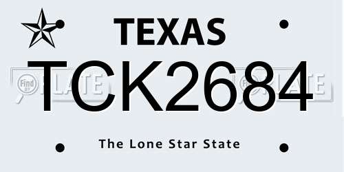 TCK2684 Texas License Plate