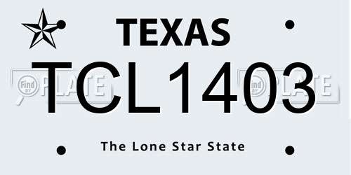 TCL1403 Texas License Plate