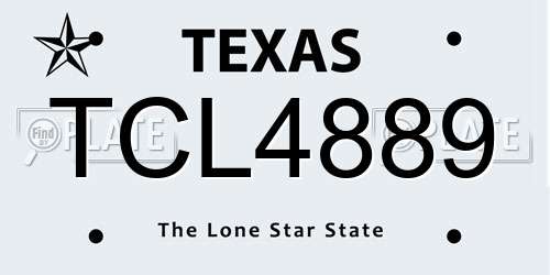 TCL4889 Texas License Plate