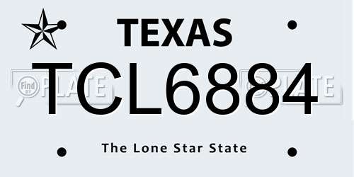 TCL6884 Texas License Plate