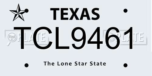 TCL9461 Texas License Plate
