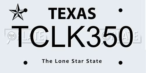 TCLK350 Texas License Plate