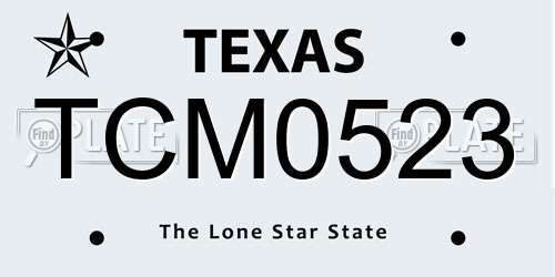 TCM0523 Texas License Plate