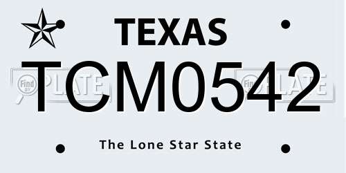 TCM0542 Texas License Plate