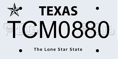 TCM0880 Texas License Plate