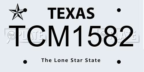 TCM1582 Texas License Plate