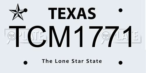 TCM1771 Texas License Plate
