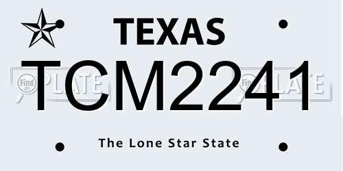 TCM2241 Texas License Plate