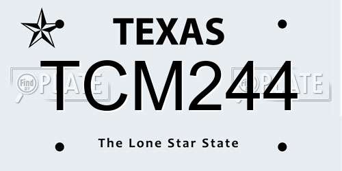 TCM244 Texas License Plate