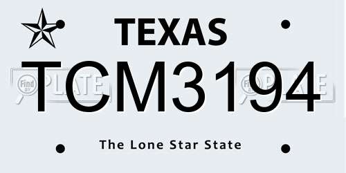 TCM3194 Texas License Plate