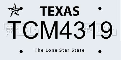 TCM4319 Texas License Plate