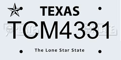 TCM4331 Texas License Plate