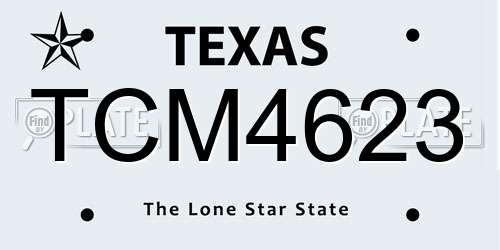 TCM4623 Texas License Plate