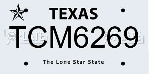TCM6269 Texas License Plate