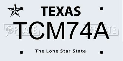 TCM74A Texas License Plate