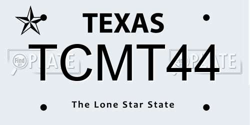 TCMT44 Texas License Plate