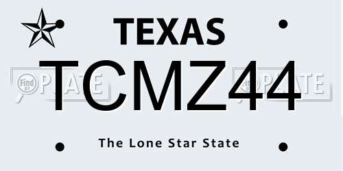 TCMZ44 Texas License Plate