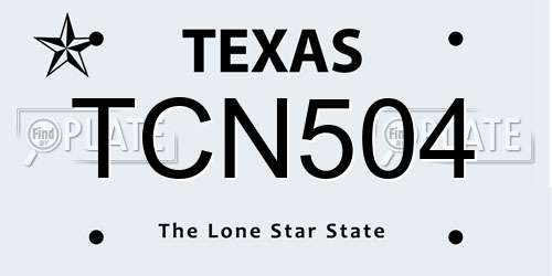 TCN504 Texas License Plate