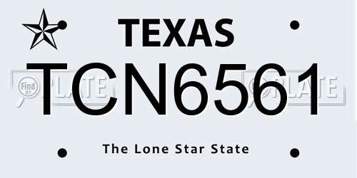 TCN6561 Texas License Plate