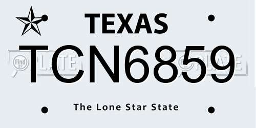 TCN6859 Texas License Plate