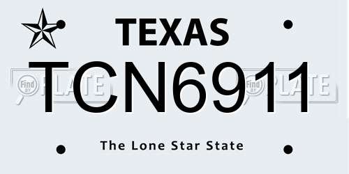 TCN6911 Texas License Plate