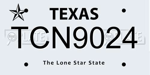 TCN9024 Texas License Plate