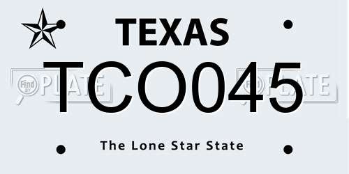 TCO045 Texas License Plate