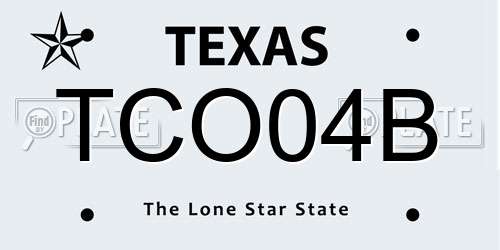TCO04B Texas License Plate