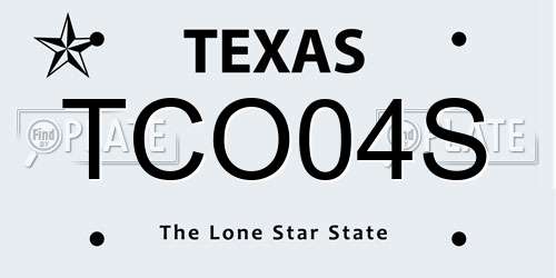 TCO04S Texas License Plate