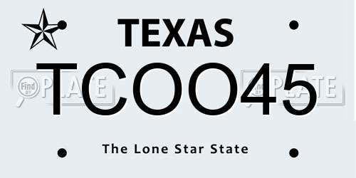 TCOO45 Texas License Plate