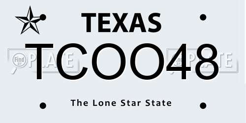 TCOO48 Texas License Plate