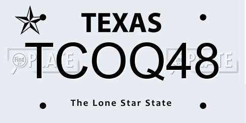 TCOQ48 Texas License Plate