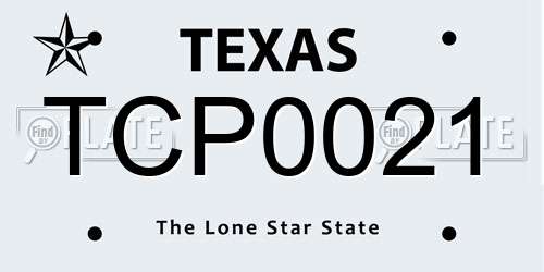 TCP0021 Texas License Plate