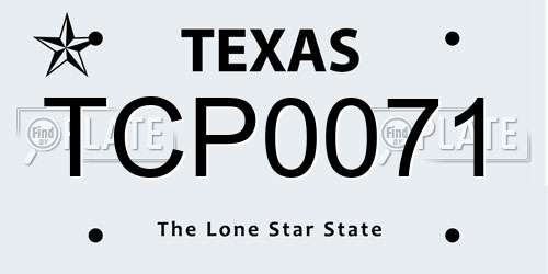 TCP0071 Texas License Plate