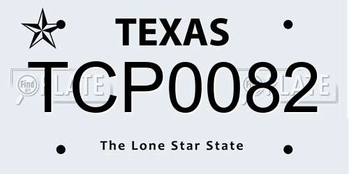 TCP0082 Texas License Plate
