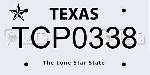 TCP0338 Texas License Plate