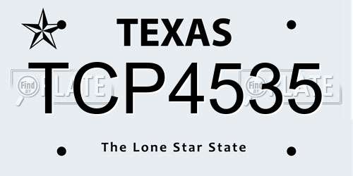 TCP4535 Texas License Plate