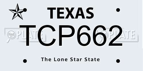 TCP662 Texas License Plate
